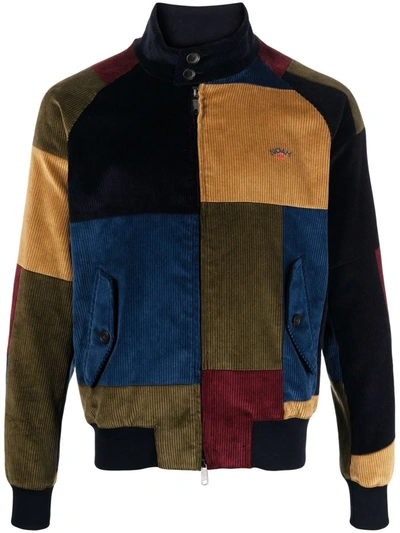 Baracuta Noah G9 Patchwork Cotton-corduroy Harrington Jacket In Multicolor