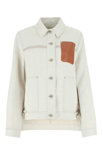 Loewe Anagram-patch Cotton-blend Twill Jacket In White