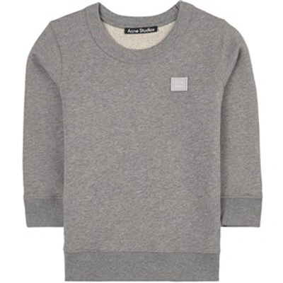 Acne Studios Kids' Logo-patch Organic-cotton Sweatshirt In Grey