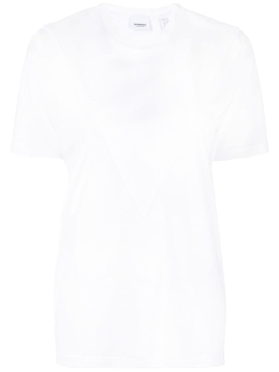 Burberry Panelled Crew-neck T-shirt In White