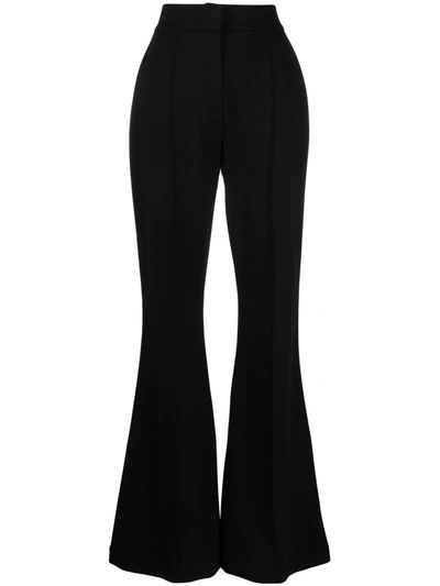 Elie Saab Crystal-embellished Crepe Wide-leg Pants In Black