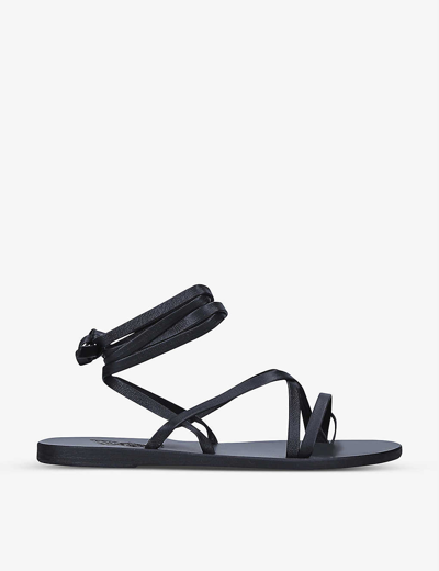 Ancient Greek Sandals Morfi Strappy Leather Sandals In Black
