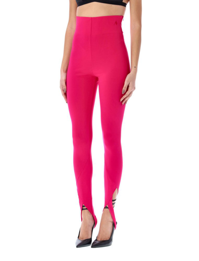 Attico Jamie Cut-out Stirrup Leggings In Pink