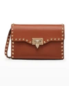 Valentino Garavani Small Rockstud Leather Shoulder Bag In Selleria