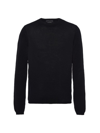 Prada Men's Oversized Wool-cashmere Sweater In Nero