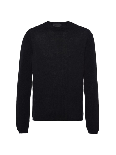 Prada Men's Oversized Wool-cashmere Jumper In Black