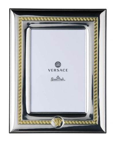 Versace Silver & Gold Photo Frame, 4" X 6" In Silver/gold