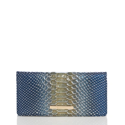 Brahmin Ady Croc Embossed Leather Wallet In Serenity
