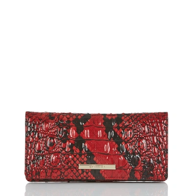 Brahmin Ady Croc Embossed Leather Wallet In Lipstick