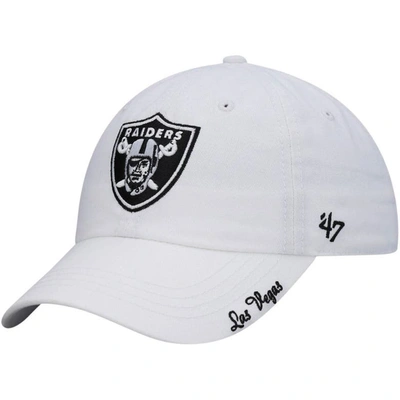 47 ' White Las Vegas Raiders Miata Clean Up Primary Adjustable Hat