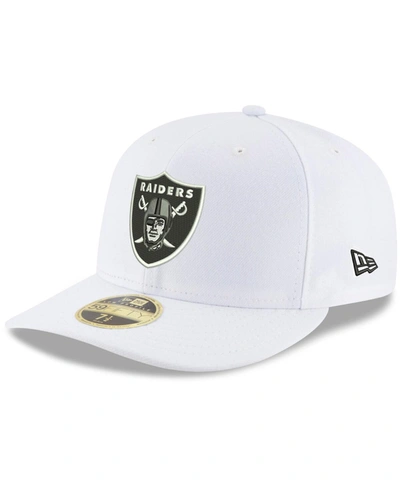 New Era Men's White Las Vegas Raiders Team Logo Omaha Low Profile 59fifty Fitted Hat