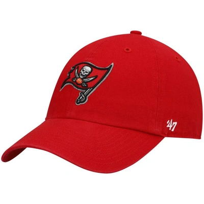 47 ' Red Tampa Bay Buccaneers Primary Logo Clean Up Adjustable Hat