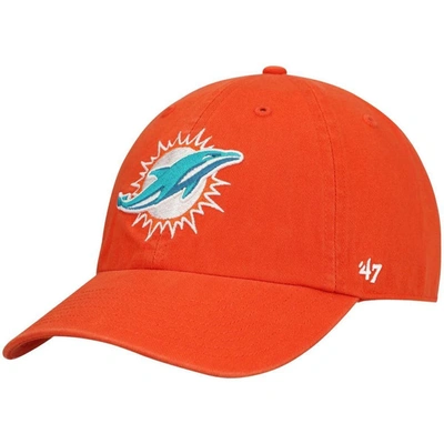 47 ' Orange Miami Dolphins Secondary Clean Up Adjustable Hat
