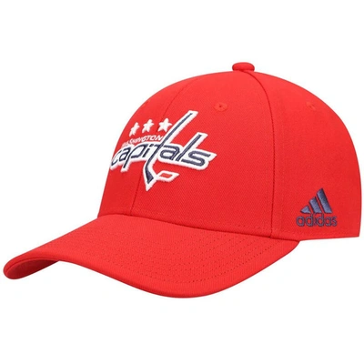 Adidas Originals Adidas Red Washington Capitals Primary Logo Adjustable Hat