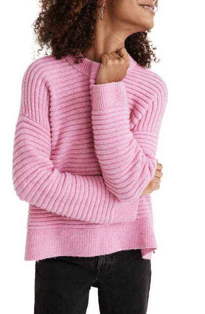 Madewell Elsmere Pullover Sweater In Heather Bubblegum