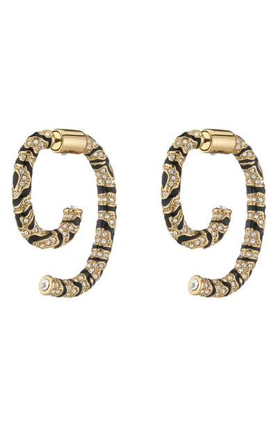 Demarson Women's Luna 12k Gold-plated, Enamel & Crystal Swirl Earrings In Gold Silver