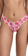 Hanky Panky Strawberry Fields Low Rise Thong In Pink Multi