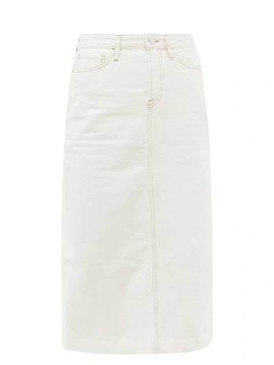Frame Le Midi Denim Skirt In Ivory