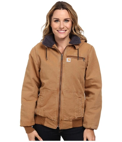 Carhartt - Weathered Duck Wildwood Jacket ( Brown/birch Sherpa) Women's  Jacket | ModeSens