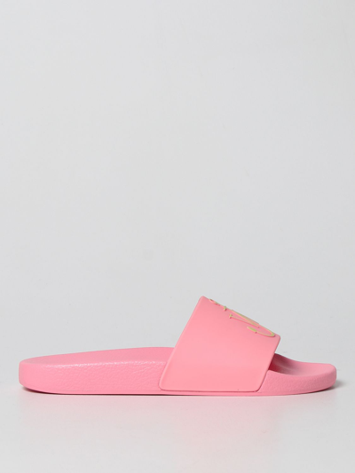 Jw Anderson J.w. Anderson Rubber Slides With Logo In Pink