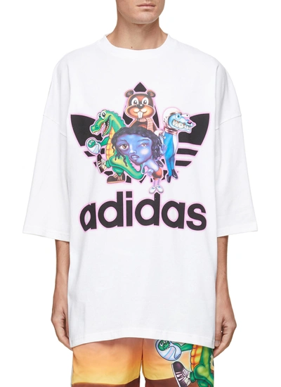 Adidas X Kerwin Frost Logo Graphic Print Cotton T-shirt In White