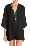 Robin Piccone Natalie Cover-up Tunic In Black