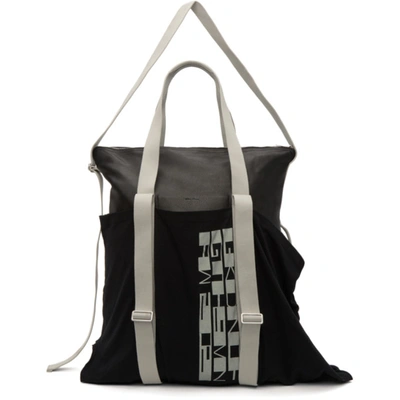 Rick Owens Black Trunk Size Trolley Bag In 996161 Black/oyster 