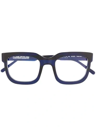 Kuboraum Two-toned Square Frame Glasses In Blue