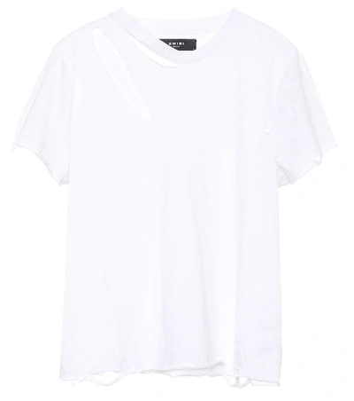 Amiri Slash Cotton T-shirt In White