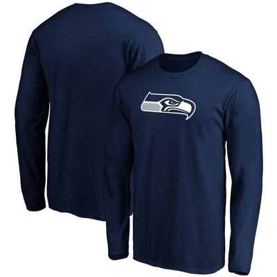 Fanatics Branded College Navy Seattle Seahawks Big & Tall Primary Team Logo Long Sleeve T-shirt