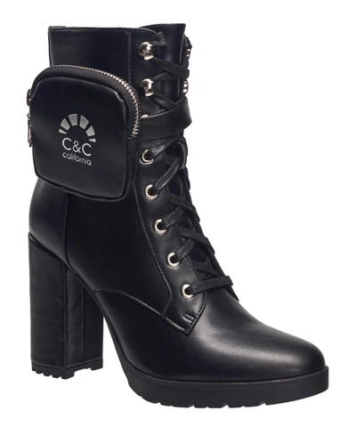 C&c California Women's Nixon High-heeled Lug Sole Booties Women's Shoes In Black