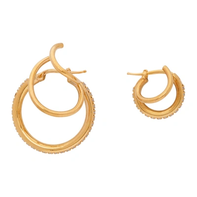 Panconesi Gold Crystal Stellar Earrings In Gold/crystals