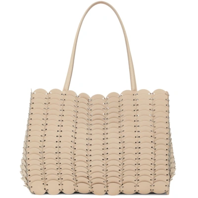 Rabanne Beige Leather Pacolo Cabas Tote In M920 Dkbeig