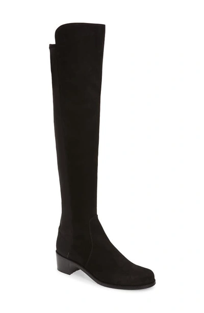 Stuart Weitzman 'reserve' Over The Knee Boot In Black Suede Stretch