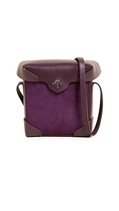 Manu Atelier Mini Pristine Box Bag In Violet