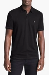 John Varvatos Usa Peace Slub Knit Slim Fit Polo Shirt In Black