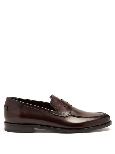 Berluti Andy Burnished Leather Loafer, Red In Brown