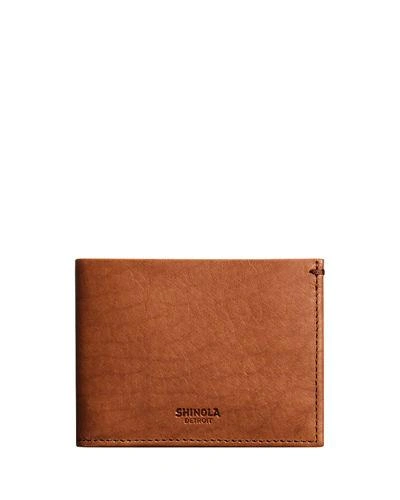 Shinola Men's Slim Leather Bifold Wallet In Bourbon