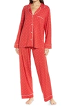 Eberjey 'sleep Chic' Knit Pajamas In Envelope Heart-haute Red/bone