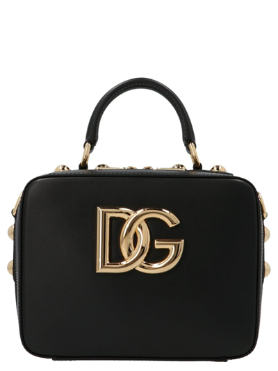 Dolce & Gabbana 3.5 Leather Vanity Bag In Black