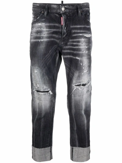 Dsquared2 Distressed-finish Denim Jeans In Black