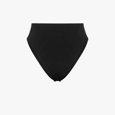 Form And Fold The 90s Rise High-leg Bikini Briefs In Black
