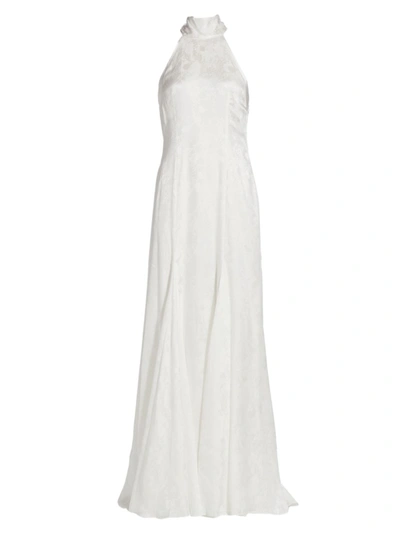 Galvan Maya Silk-blend A-line Gown In 100white