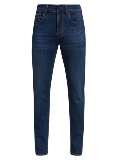 7 For All Mankind Luxe Performance Plus Slimmy Tapered Slim Fit Jeans In Hydro In Blue