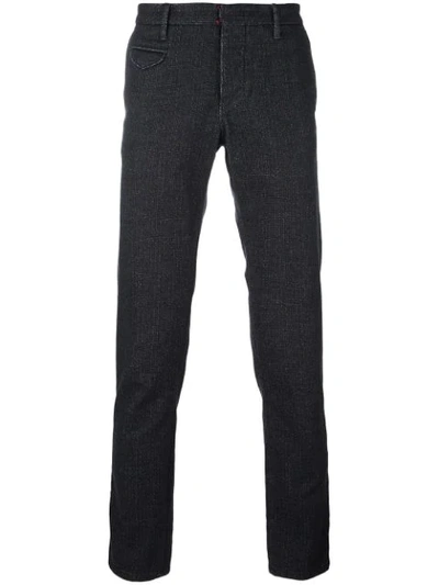 Incotex Textured Tailored Trousers In Black