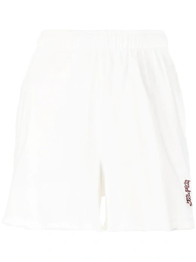 Les Girls Les Boys Embroidered-logo Track Shorts In Weiss