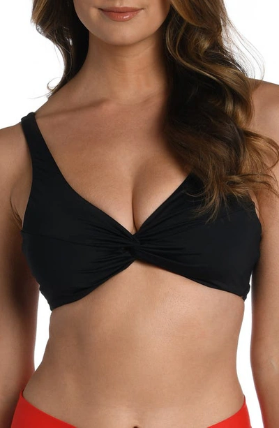 La Blanca Island Goddess Twist Underwire Bikini Top In Black