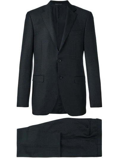 Canali Gingham Check Suit - Black