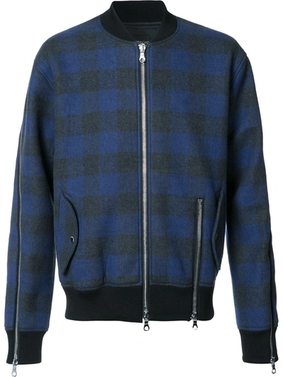 Mostly Heard Rarely Seen Plaid Bomber Jacket In Black