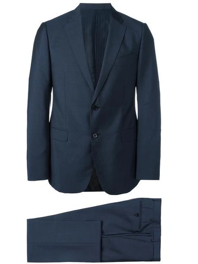 Armani Collezioni Stitching Detail Two-piece Suit In Blue